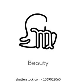 beauty vector line icon. Simple element illustration. beauty outline icon from zodiac concept. Can be used for web and mobile