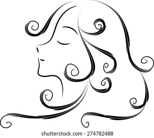 Beauty Vector Lines Hair Stock Vector (Royalty Free) 274782503