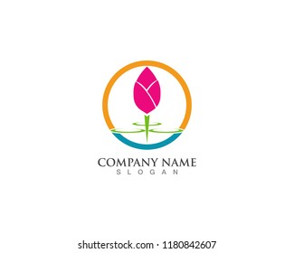 Beauty Vector and logo Lotus Flower Sign for Wellness, Spa and Yoga Illustration
