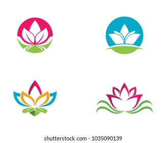 Beauty Vector lotus flowers design logo Template icon