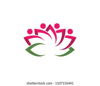 Beauty Vector Lotus flowers design logo Template icon