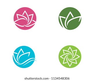 Beauty Vector lotus flowers design logo Template icon