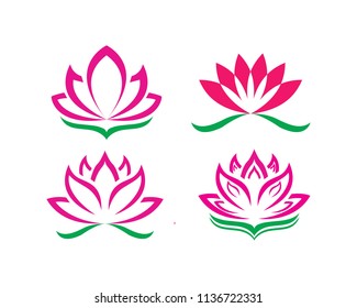 Beauty Vector Lotus flowers design logo Template icon
