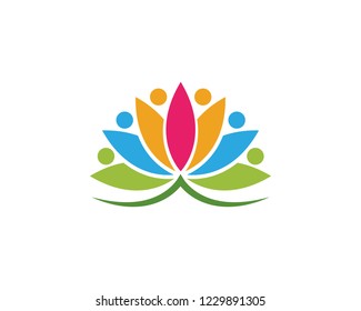 Beauty Vector lotus flowers design logo Template icon