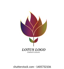 Beauty Vector Lotus flowers design logo Template icon - Vector
