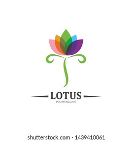 Beauty Vector Lotus flowers design logo Template icon