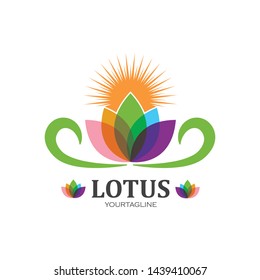 Beauty Vector Lotus flowers design logo Template icon