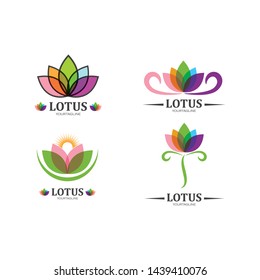 Beauty Vector Lotus flowers design logo Template icon