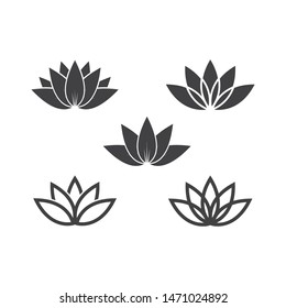 Beauty Vector Lotus flowers design logo Template icon