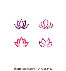 Beauty Vector Lotus flowers design logo Template icon