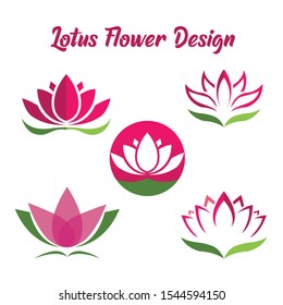 Beauty Vector Lotus flowers design logo Template icon - Vector