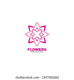 Beauty Vector Lotus flowers design logo Template icon
