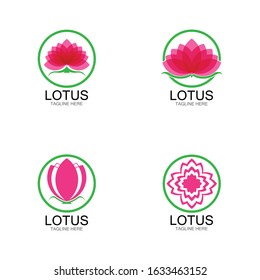 Beauty Vector Lotus flowers design logo Template icon