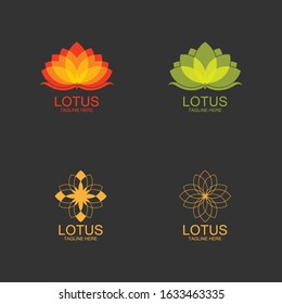 Beauty Vector Lotus flowers design logo Template icon