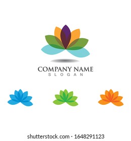 Beauty Vector lotus flowers design logo Template icon