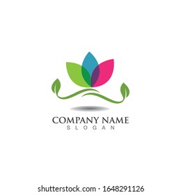 Beauty Vector lotus flowers design logo Template icon