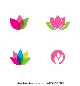 Beauty Vector lotus flowers design logo Template icon