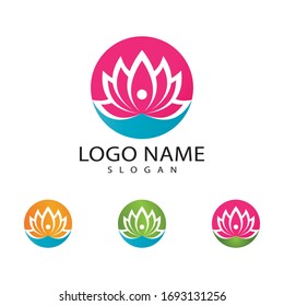 Beauty Vector lotus flowers design logo Template