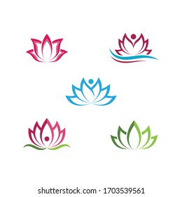 Beauty Vector lotus flowers design logo Template