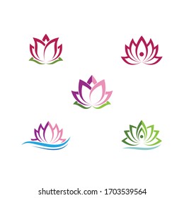 Beauty Vector lotus flowers design logo Template