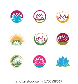 Beauty Vector lotus flowers design logo Template