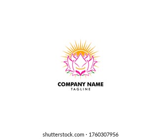 Beauty Vector Lotus Flowers Design Logo Template Icon
