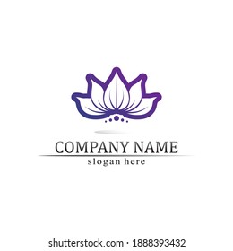 Beauty Vector lotus flowers design logo Template icon