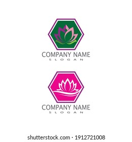 Beauty Vector lotus flowers design logo Template icon