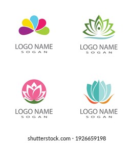 Beauty Vector lotus flowers design logo Template icon