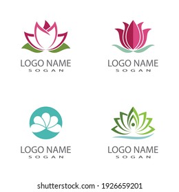 Beauty Vector lotus flowers design logo Template icon