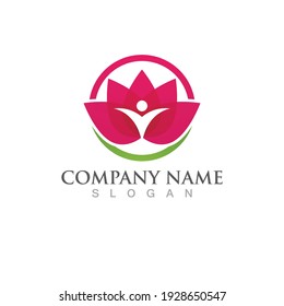 Beauty Vector lotus flowers design logo Template icon