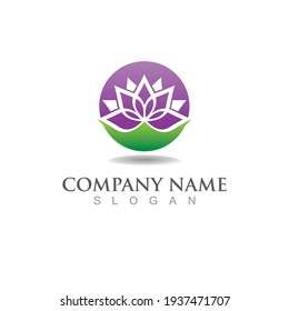 Beauty Vector lotus flowers design logo Template icon