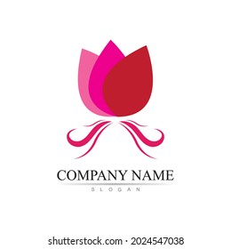 Beauty Vector lotus flowers design logo Template icon
