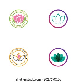 Beauty Vector lotus flowers design logo Template icon