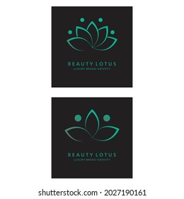 Beauty Vector lotus flowers design logo Template icon