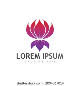 Beauty Vector lotus flowers design logo Template icon