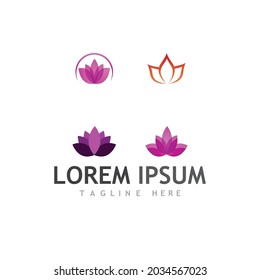 Beauty Vector lotus flowers design logo Template icon