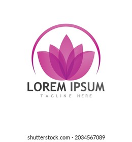 Beauty Vector lotus flowers design logo Template icon