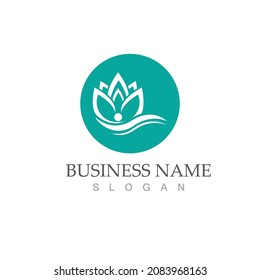 Beauty Vector lotus flowers design logo Template icon