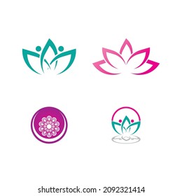 Beauty Vector lotus flowers design logo Template icon