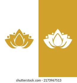Beauty vector lotus flowers design logo template icon