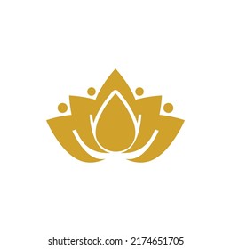 Beauty vector lotus flowers design logo template icon