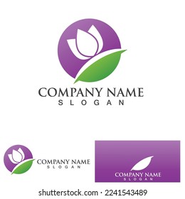 Beauty Vector lotus flowers design logo Template icon