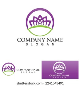 Beauty Vector lotus flowers design logo Template icon