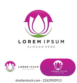 Beauty Vector lotus flowers design logo Template icon
