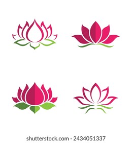 Beauty Vector lotus flowers design logo Template icon