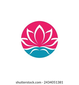 Beauty Vector lotus flowers design logo Template icon