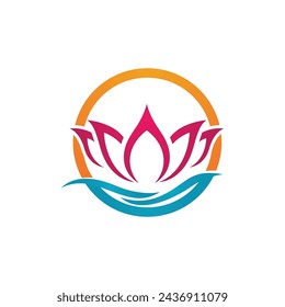 Beauty Vector lotus flowers design logo Template icon