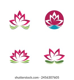 Beauty Vector lotus flowers design logo Template icon