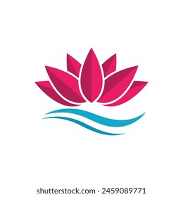 Beauty Vector lotus flowers design logo Template icon